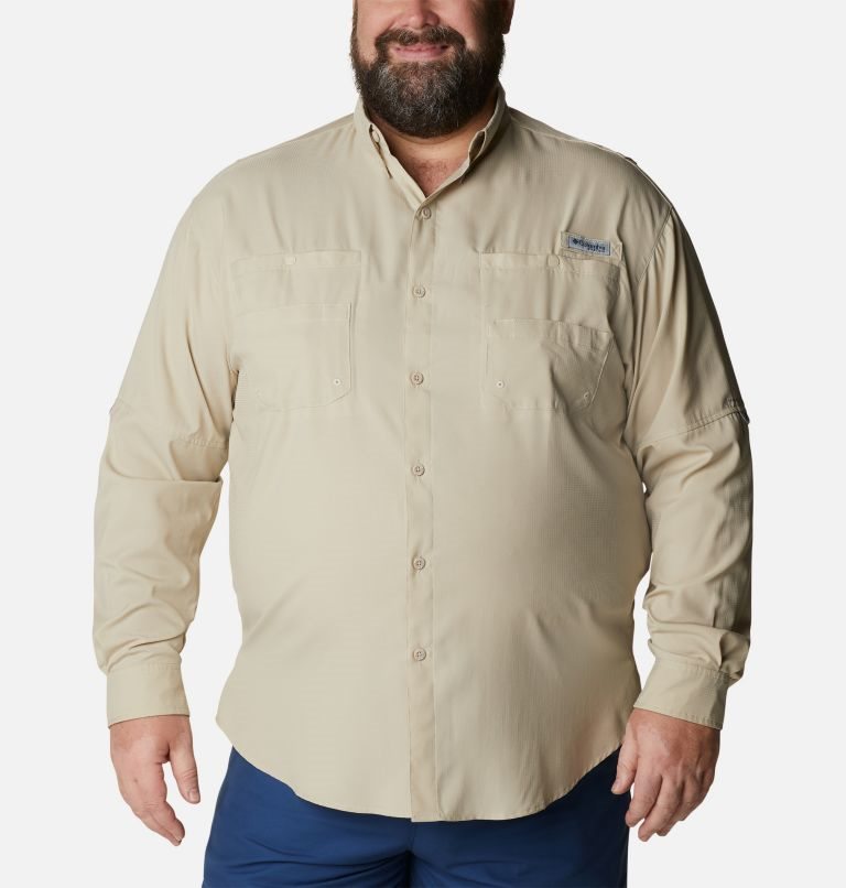 Columbia PFG Tamiami II Long Sleeve Skjorte Herre Khaki | Plus Size 61235Q